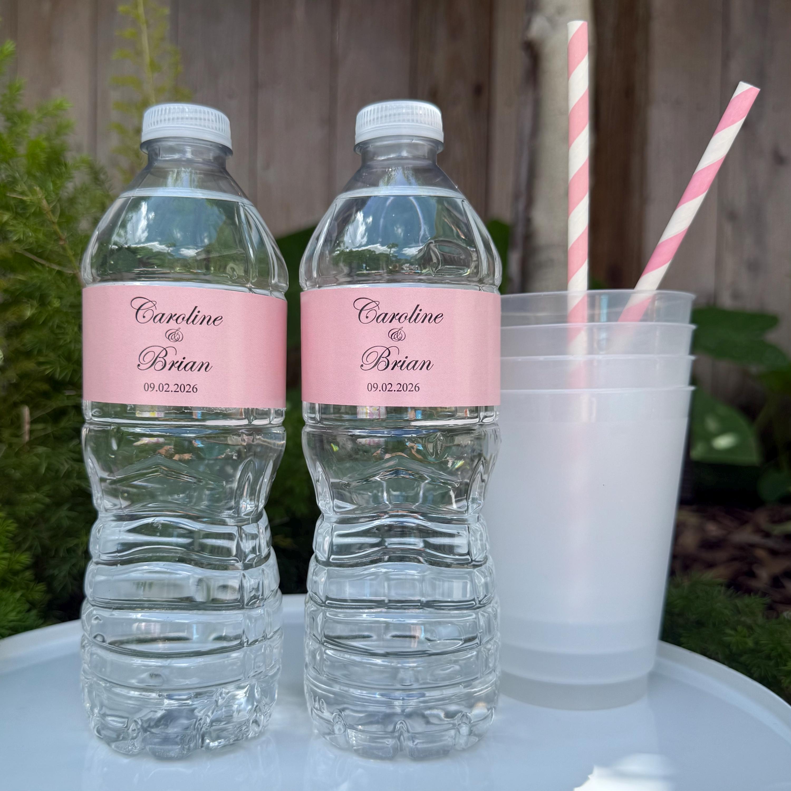 Blush Water Labels Printed Wedding Welcome Bags Engagement Party ...