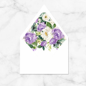 Lavender Wedding Shower Envelope Liners and Envelopes Suite - Lilac Lavender Marilyn Collection TPC9002