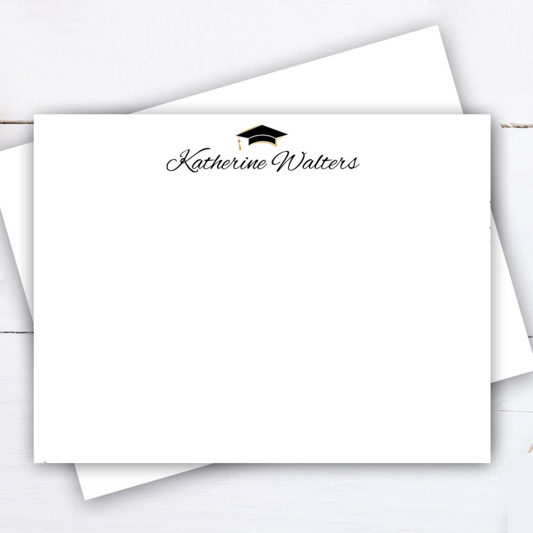 Personalized Graduation Note Cards Thank You Cards Gift Stationery Flat ...