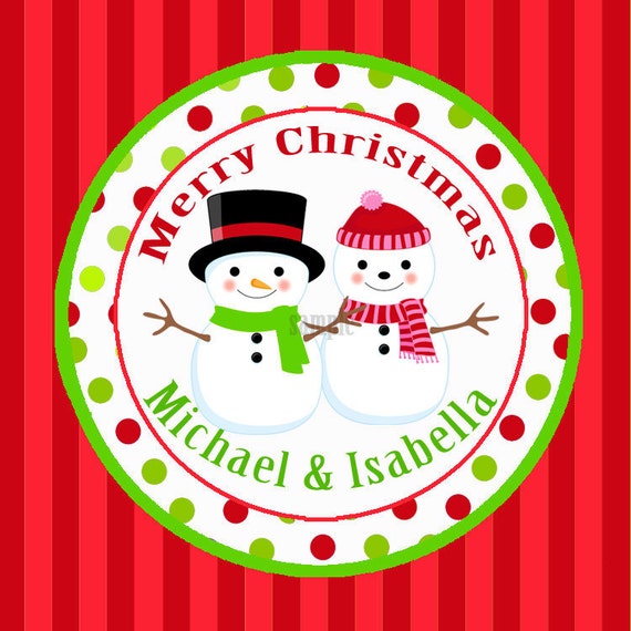 Personalized Christmas Gift Tags Snowman Set of 24 Treat Tags Personalized Christmas Gift Tags Snowman Set of 24 Treat Tags