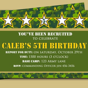 Camouflage Birthday Invitation Printable or Printed With FREE - Etsy