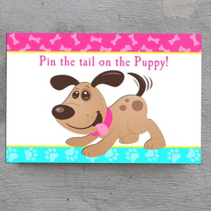 Pin the Tail on the Puppy Dog Game Printable - Instant Download - Meow Sit Stay and Play Collection