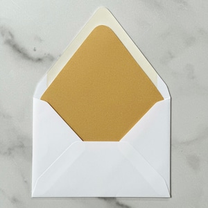 Tropical Palm Leaves Metallic Gold Envelope Liners Add On - Amelie Gold Palms Collection TPC9049