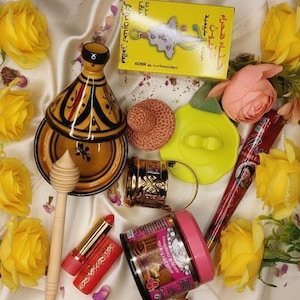 Moroccan Henna Kit – Henna Cone, Akar Fassi, Rose Black Soap & Traditional Hammam Spa Accessories