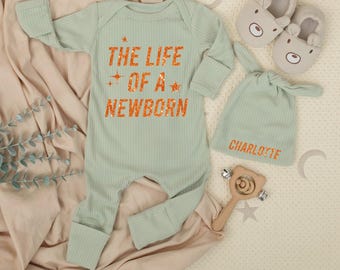 The Life Of A Newborn Long Sleeves Baby Bodysuit set, Cute Newborn  Clothing, Baby Announcement, Baby Shower Gift, Newborn Cotton Bodysuit