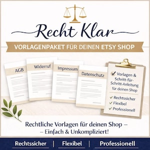 Terms and Conditions, Cancellation Policy, Legal Notice & Privacy Policy for your Etsy shop – available for immediate download; Legally compliant, drafted by a lawyer.