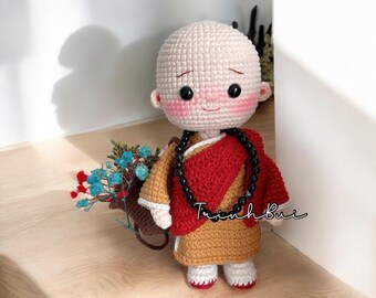 蓮の台座に乗った小さな僧侶 - あみぐるみ編み図 - Etsy 日本