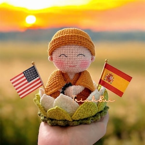 Buddhistische Mönch Puppe Häkelpuppe