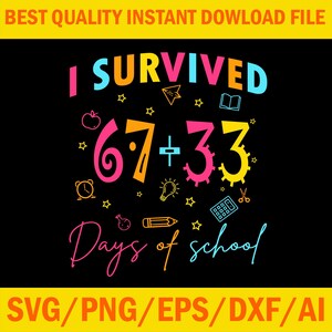 Jag överlevde 100 dagar i skolan Svg, Jag överlevde 67 + 33 dagar i skolan Svg, 100 dagar i skolan Svg, Jag överlevde SVG, 100 dagar i skolan