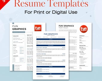 Modern Resume Template Bundle: Editable CV & Cover Letter (Instant Download)
