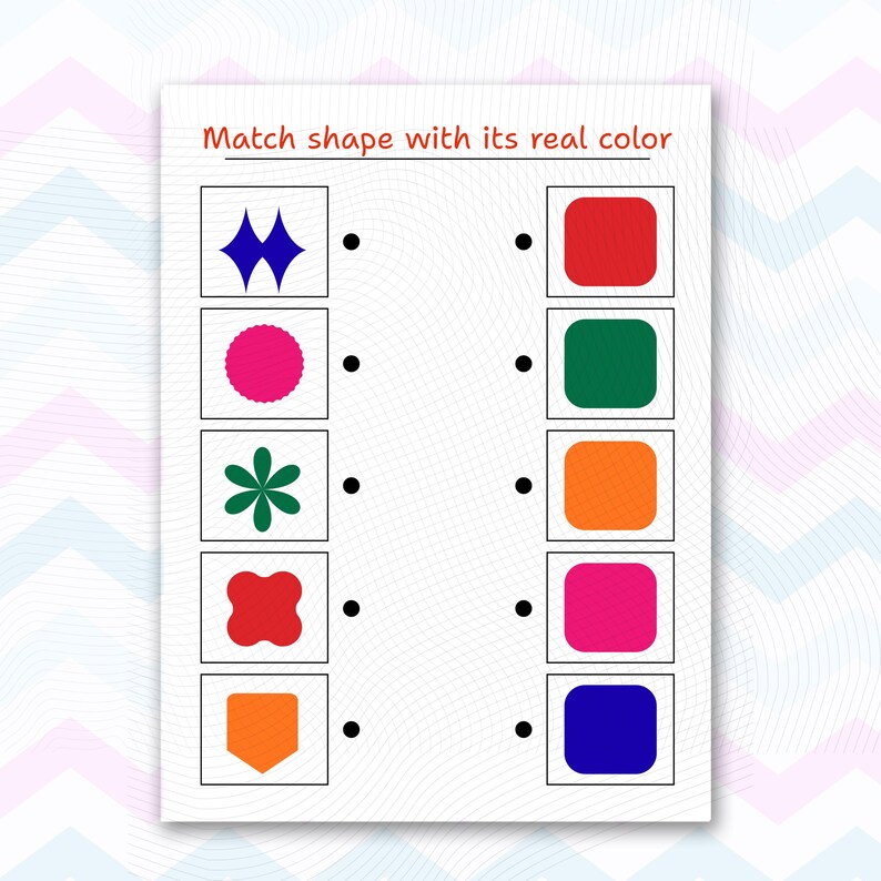Shape Color Match Matching Worksheets for Kids | Animal Baby, Fruit & Shape Color Match ...