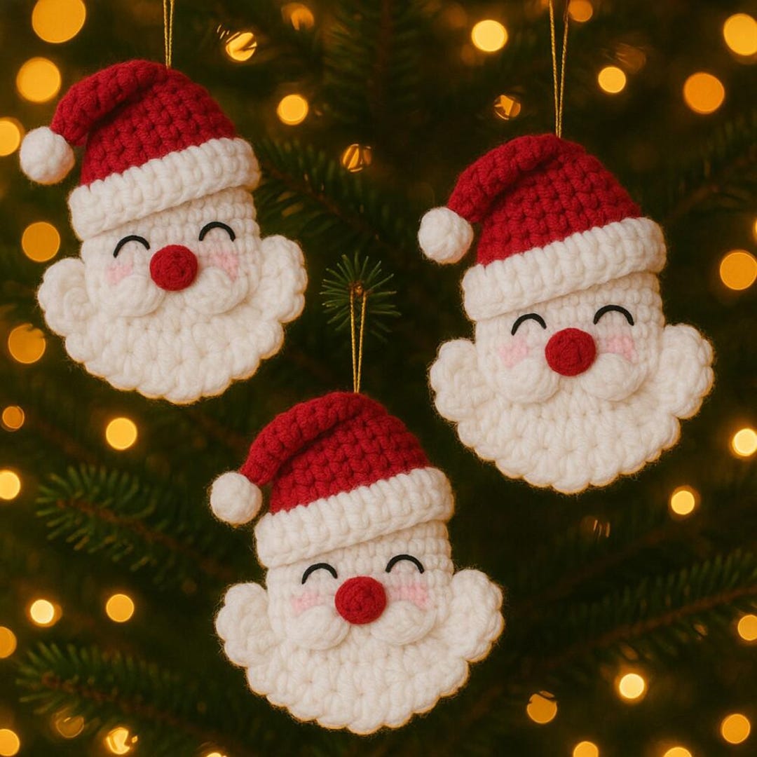 Santa Claus Crochet Ornament Pattern PDF, Santa Bauble Crochet PDF ...