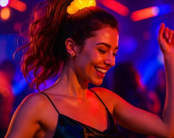 Rave Scrunchie • Multicolor Glowing Organza Hair Tie
