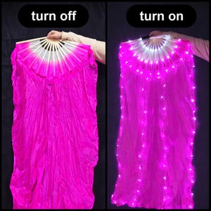 LED Rave Belly Dance Fan Veils – Light up Silk Fans for Rave Festival ...
