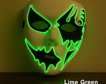 LED Maskerade Maske | Leuchtendes Horror Gesicht, Cosplay Party Accessoire