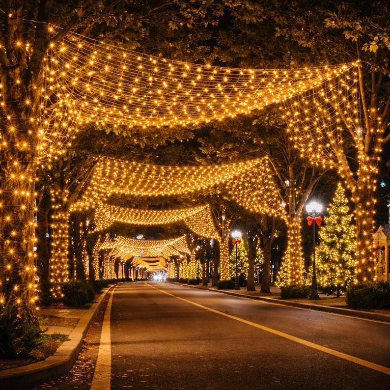 LED Net String Lights 8 Modes Festival Decoration EU US Plug Christmas ...