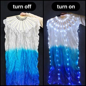 LED Rave Belly Dance Fan Veils – Light up Silk Fans for Rave Festival ...