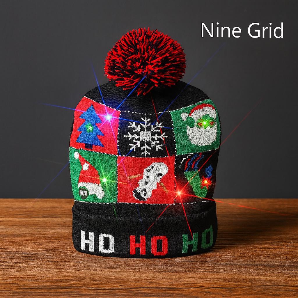 Rave LED Christmas Beanie – Light-up Snowman Knit Winter Hat  display picture 3