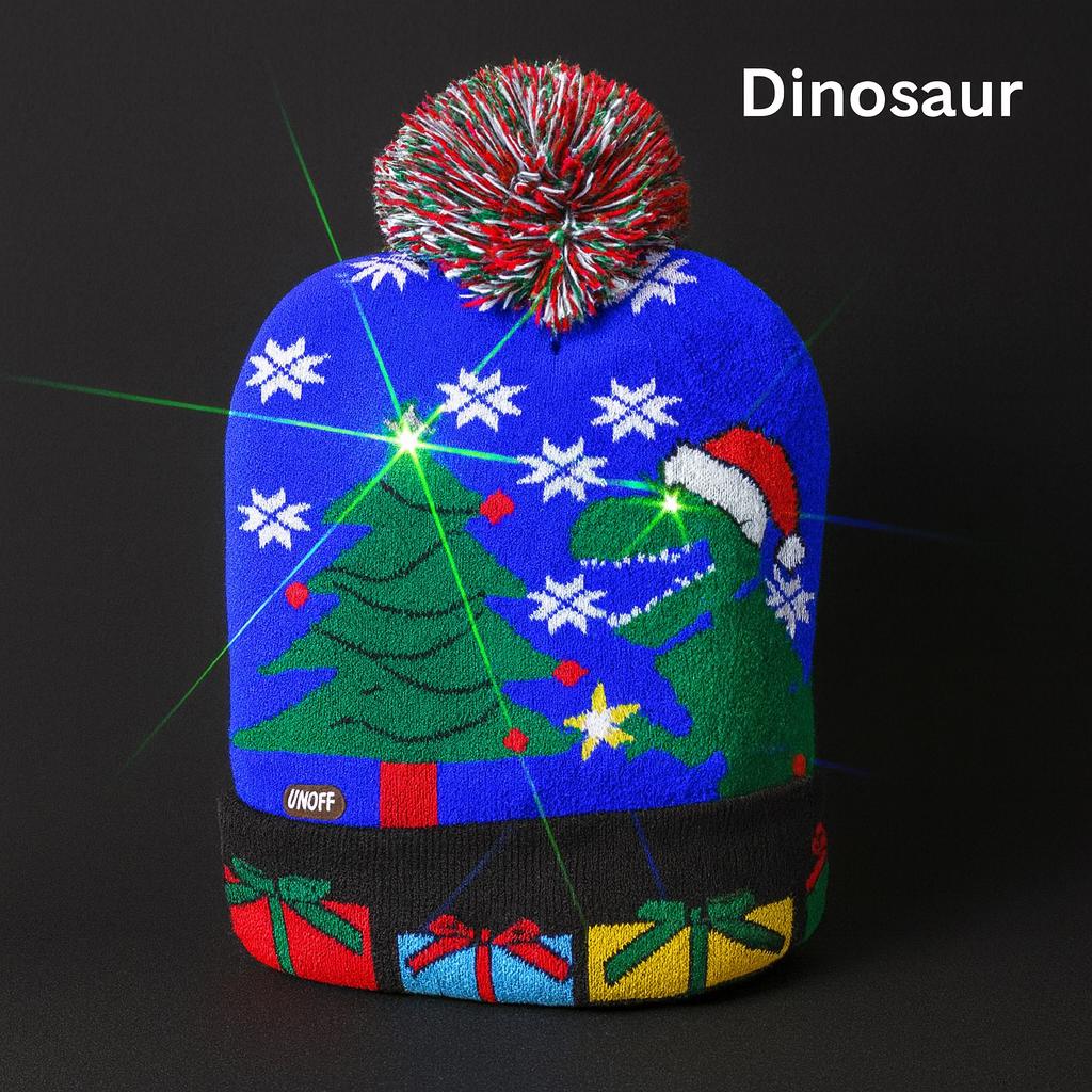 Rave LED Christmas Beanie – Light-up Snowman Knit Winter Hat  display picture 3