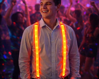 LED Rave Suspenders | Glowing Party Outfit, Festival Wear