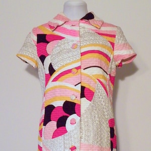 Vintage 60s Pucci Style Quilted Dress