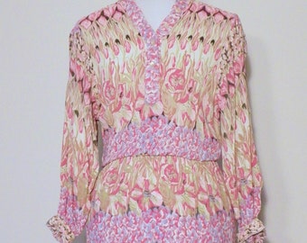 Vintage 70s Mini Tulip Crepe Dress