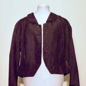 Vintage 50s Silk Peplum Black Mary Lane Blazer