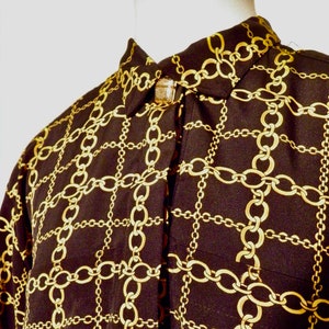 Vintage Black & Gold Chain Hana Sung Blouson Dress
