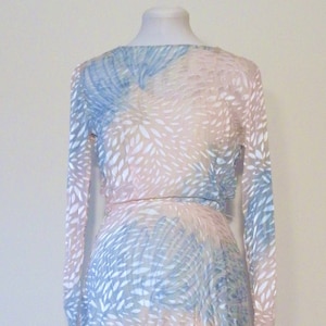 Vintage Silk Blue & Pink Sunset Dress