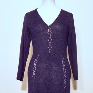Vintage 70s 80s Navy Knit Bodycon Dress