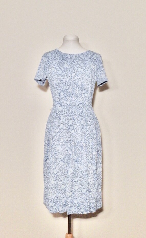 Vintage 50s 60s Blue Bubbles Day Dress