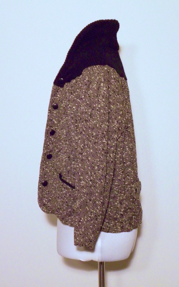 Vintage Tweed & Wool Knit Blazer - image 2