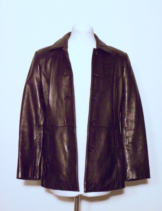 Vintage 90s Black Leather Jacket - image 2