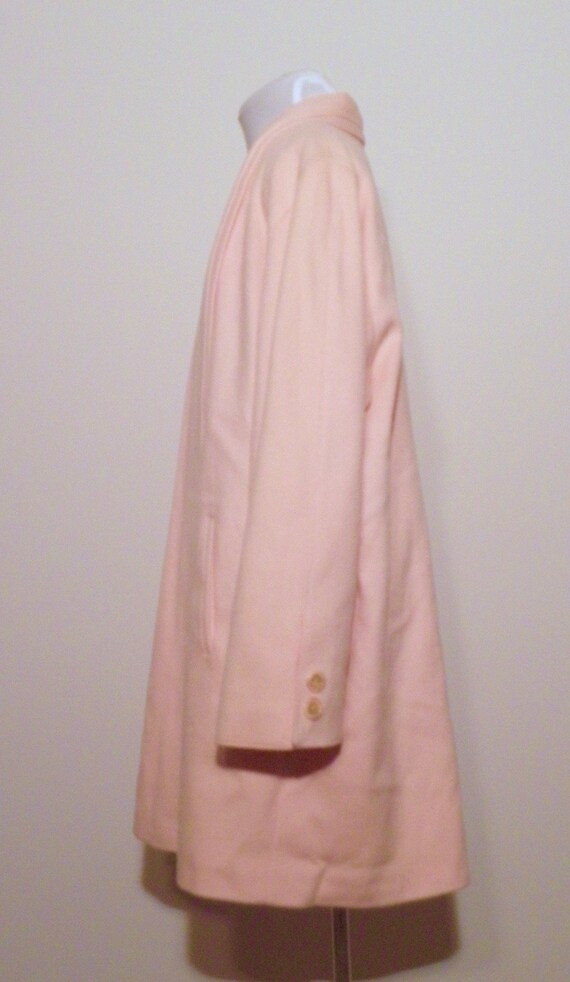 Vintage 1960s Pink Wool Swing Coat - image 2