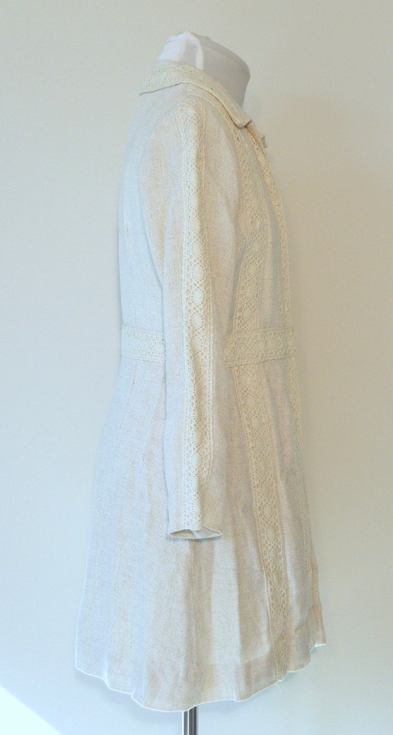 2 FOR 1 - Vintage 60s 70s Linen Knit Dress with M… - image 2