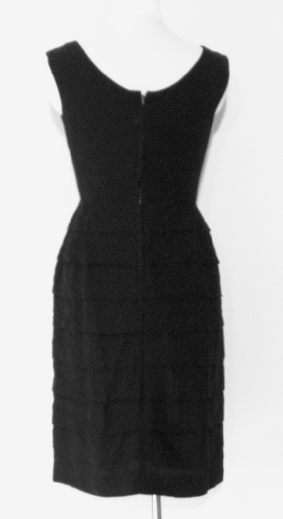 Vintage 50s Black Silk Wiggle Dress - image 2