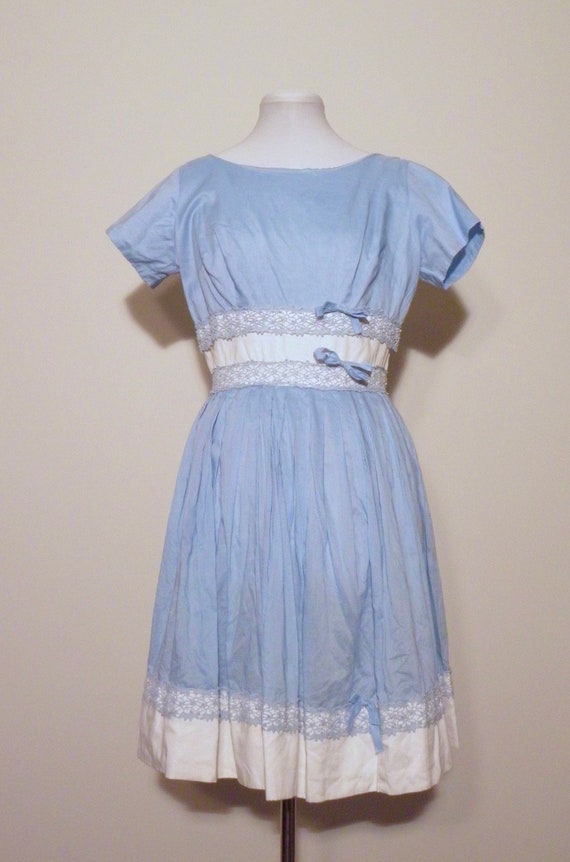 Vintage 1950s Baby Blue Day Dress