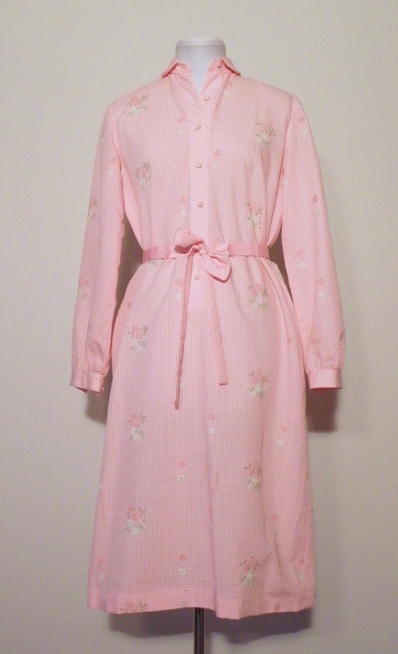 Vintage 50s 60s Pink Checkered Jamison Boutique Dr