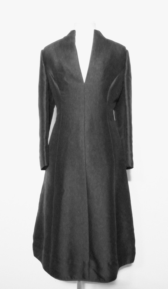 Vintage 50s 60s Adele Simpson Black Silk Dress - image 1