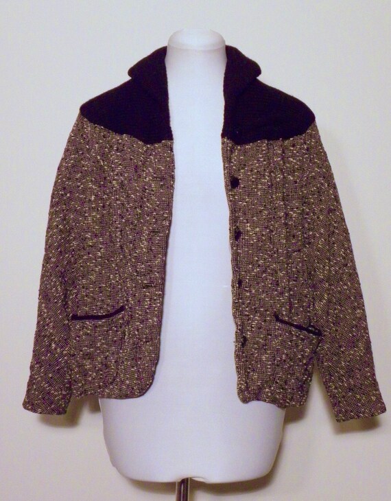 Vintage Tweed & Wool Knit Blazer - image 3