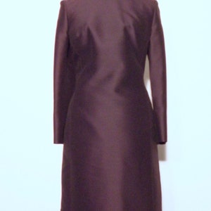 Vintage 50s 60s Leo Narducci Eggplant Silk Dress