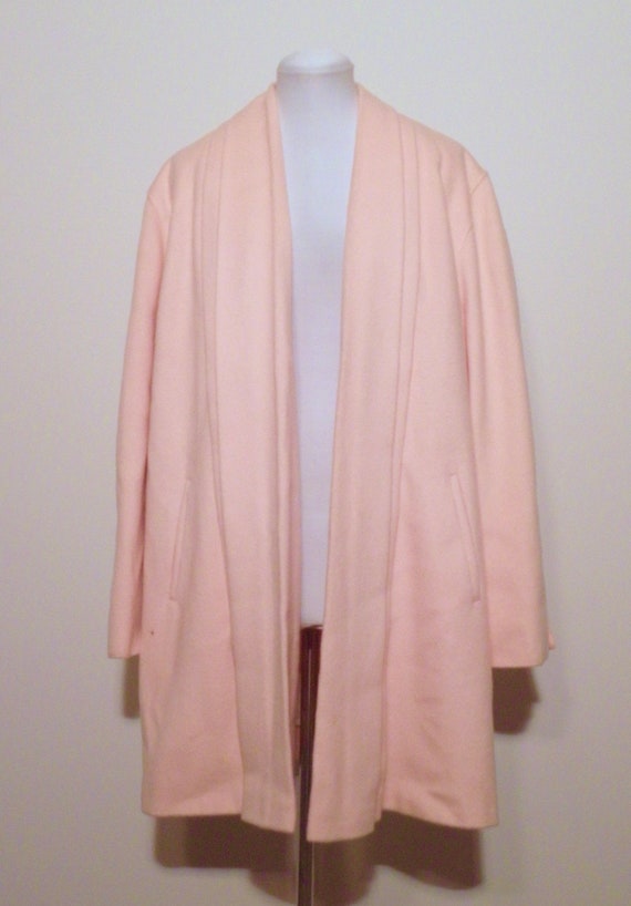 Vintage 1960s Pink Wool Swing Coat - image 1