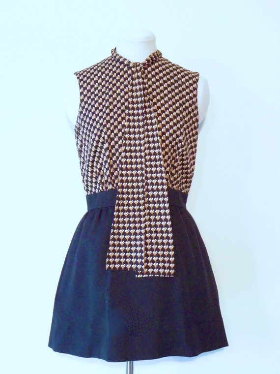 Vintage 60s 70s Silk & Knit Dress