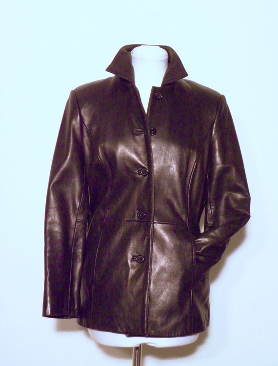 Vintage 90s Black Leather Jacket - image 1