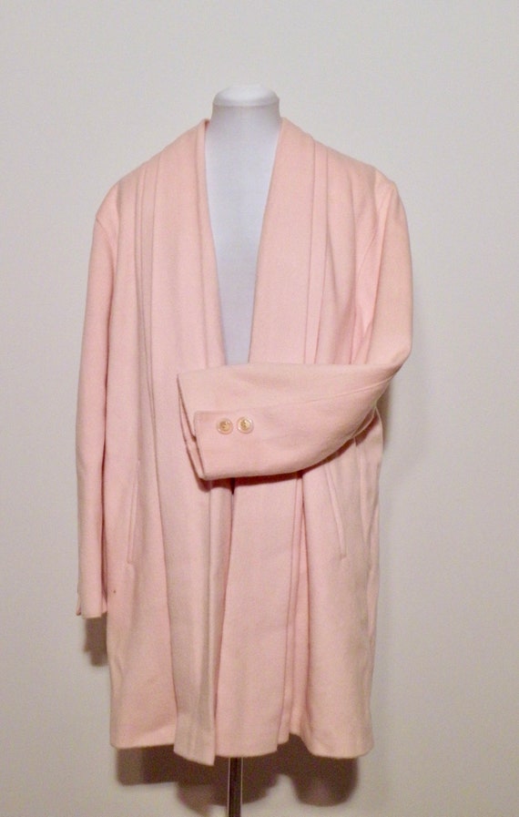 Vintage 1960s Pink Wool Swing Coat - image 3