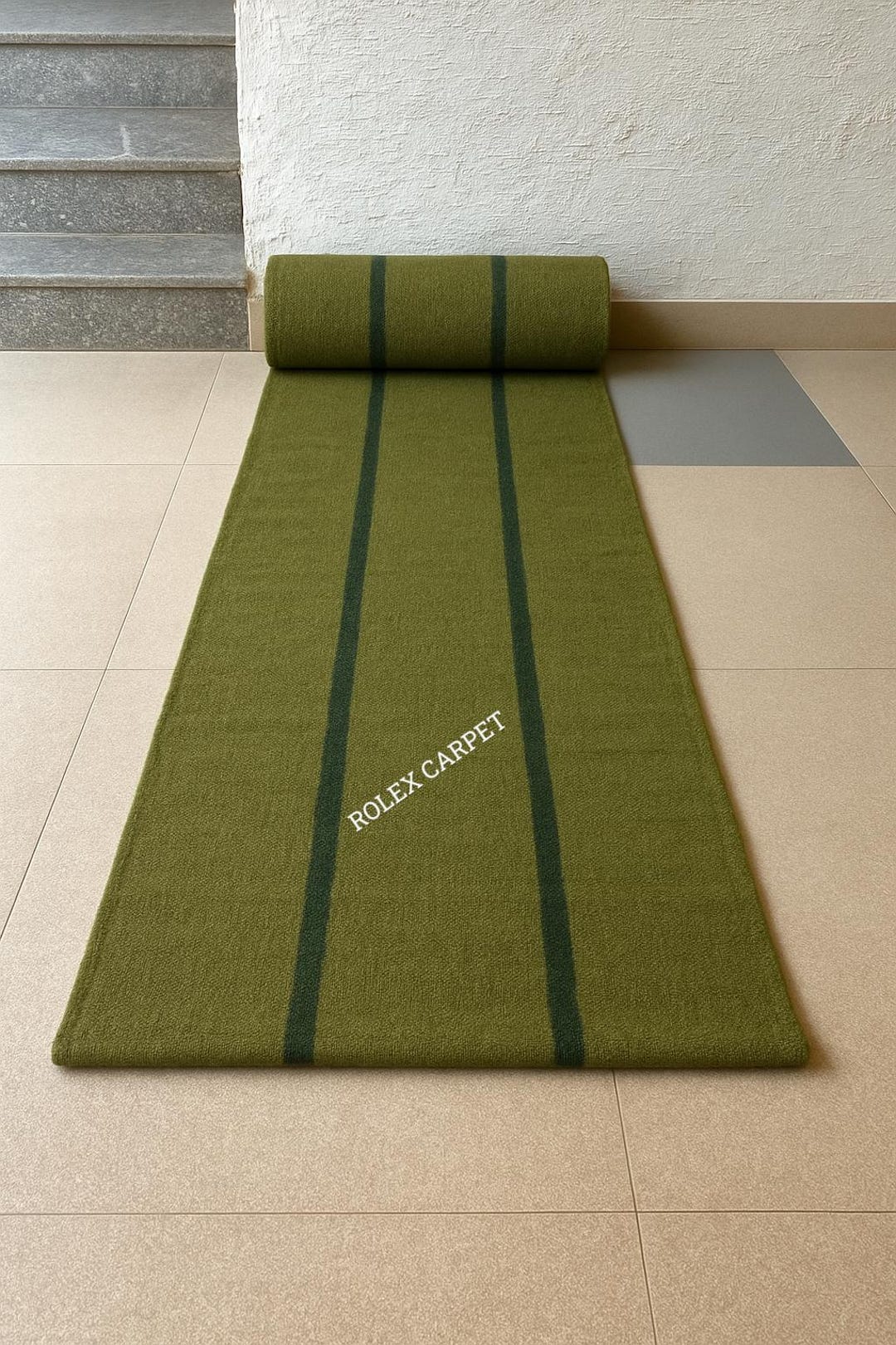 Earthy Green Rug Runner Handwoven Wool Kilim Runner – Earthy Olive Green Striped Rug - Etsy