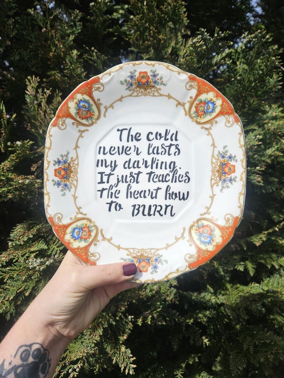 Hand-Painted Vintage Decorative Plate: Raye ft Hans Zimmer. Click Clack Symphony. Wall Art