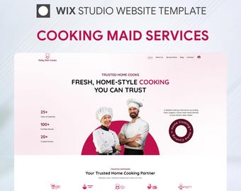 Wix Studio Website Template: Cooking & Maid Services (Digital Download)