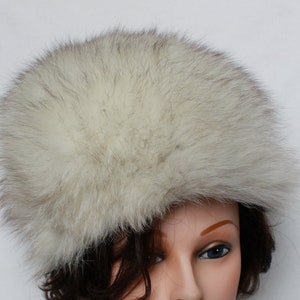Genuine Fox Fur Vintage Winter Hat, Tall - size M