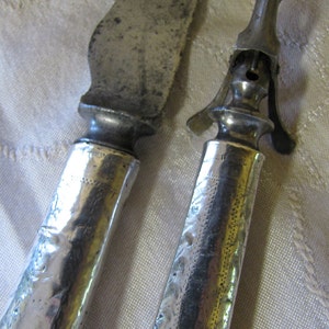 Shabby Chic Sterling and Steel Carving Set - Sharp blade